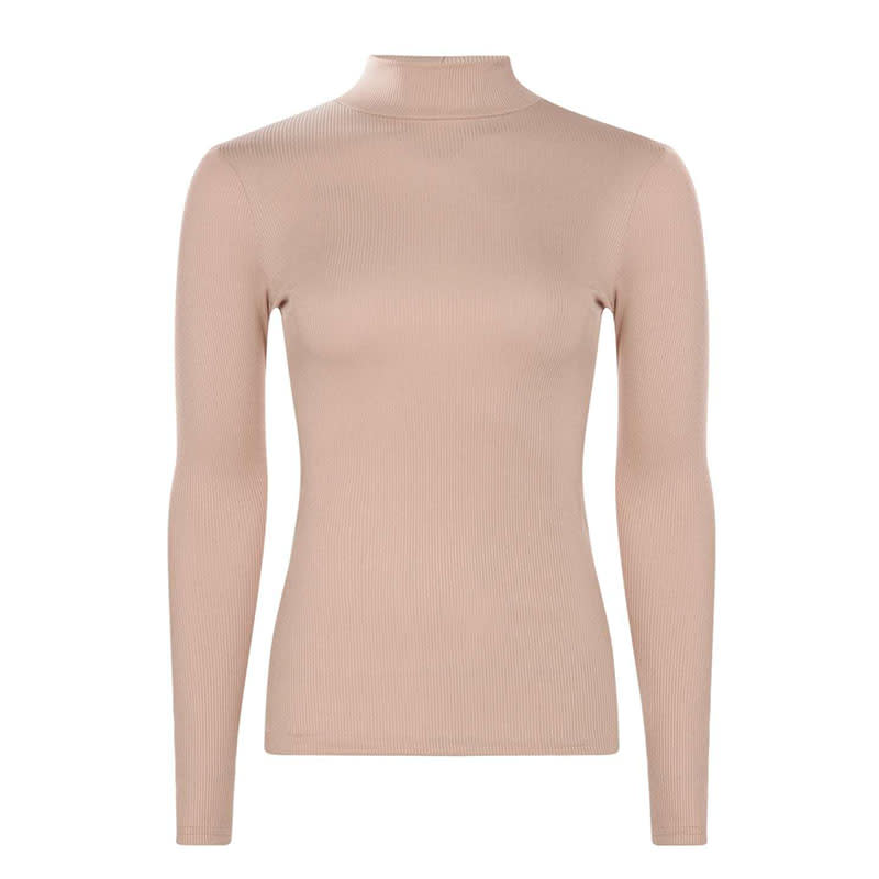 <a rel="nofollow noopener" href="http://www.anrdoezrs.net/links/3550561/type/dlg/http://us.boohoo.com/petite-tanya-long-sleeve-rib-turtle-neck-top/PZZ96619.html" target="_blank" data-ylk="slk:Petite Tanya Long Sleeve Rib Turtle Neck Top, Boohoo, $18;elm:context_link;itc:0;sec:content-canvas" class="link ">Petite Tanya Long Sleeve Rib Turtle Neck Top, Boohoo, $18</a>