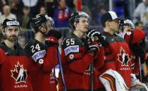 Ice Hockey - 2017 IIHF World Championship - Gold medal game - Canada v Sweden - Cologne, Germany - 21/5/17 - Players of Canada line up after the game. REUTERS/Grigory Dukor