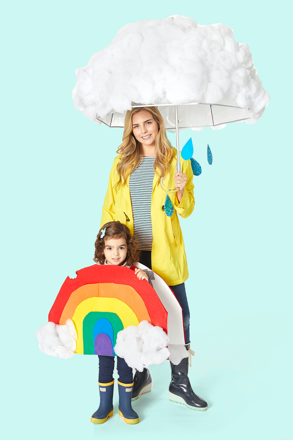 <p>You can't have a rainbow without some rain, after all! This adorable mother-daughter duo costume will add some color to your Halloween — not to mention it will make for a <a href="https://www.goodhousekeeping.com/holidays/halloween-ideas/g22062770/halloween-crafts-for-kids/" rel="nofollow noopener" target="_blank" data-ylk="slk:fun DIY craft project;elm:context_link;itc:0;sec:content-canvas" class="link ">fun DIY craft project</a>. </p>