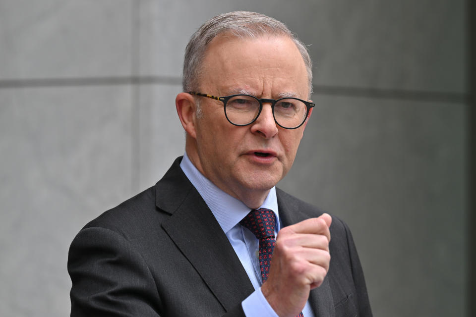 Tax: Prime Minister Anthony Albanese. at a press conference at Parliament House in Canberra.