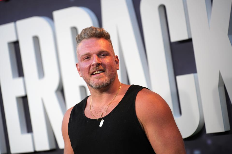 Pat McAfee attends the Los Angeles Premiere Of Netflix's "Quarterback" at TUDUM Theater on July 11, 2023 in Los Angeles.