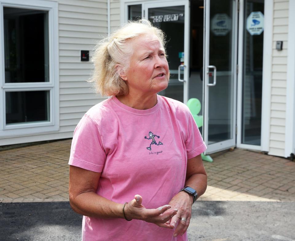 Michele LaBranche, manager of the new Seacoast Pickleball facility in York, explains how the courts will be set up after remodeling the former Seacoast United building.