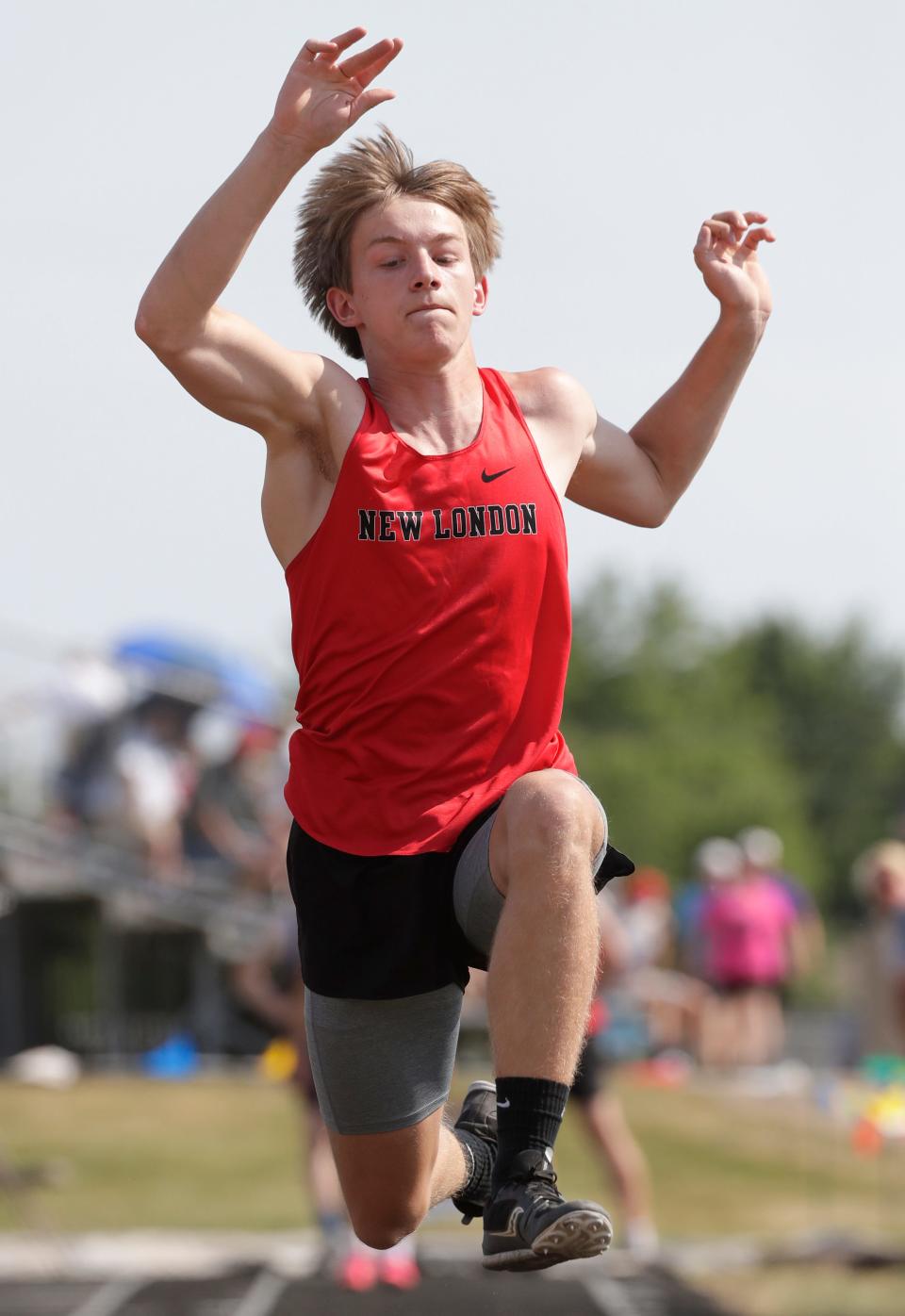 New London's Kyle Wisniewski has the top area leap in the long jump and second-best jump in the triple jump in the latest prep track and field honor roll.