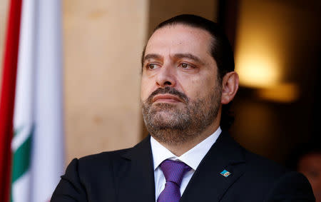 FILE PHOTO: Lebanon's Prime Minister Saad al-Hariri is seen at the governmental palace in Beirut, Lebanon October 24, 2017. REUTERS/Mohamed Azakir