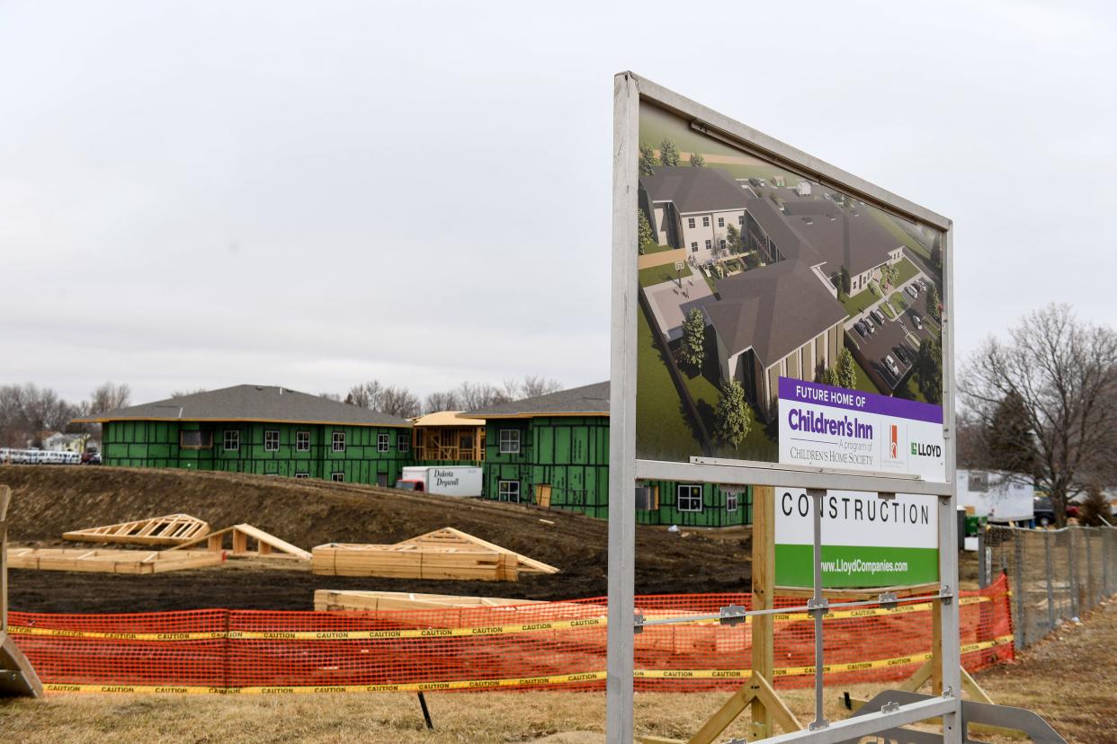 Construction continues the new Children's Inn building on Thursday, March 24, 2022, in Sioux Falls.