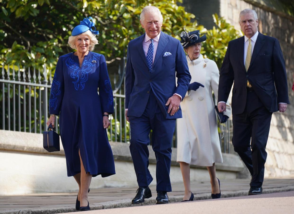 The King and Queen attend the 2023 Matins service accompanied by Princess Anne and Prince Andrew