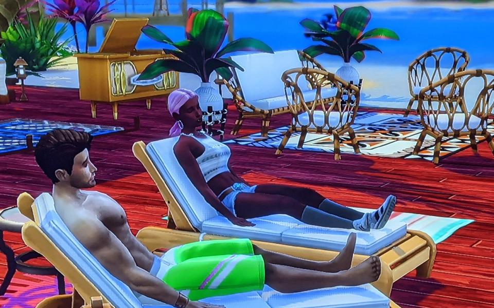 Charlotte's Sims family, Jonathan and Jada, enjoy their holiday - Charlotte Johnstone / Sims screenshot