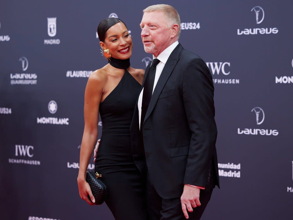 Boris Becker und seine Partnerin Lilian de Carvalho Monteiro bei den Laureus World Sports Awards 2024 in Madrid. (Bild: Fox-Images)