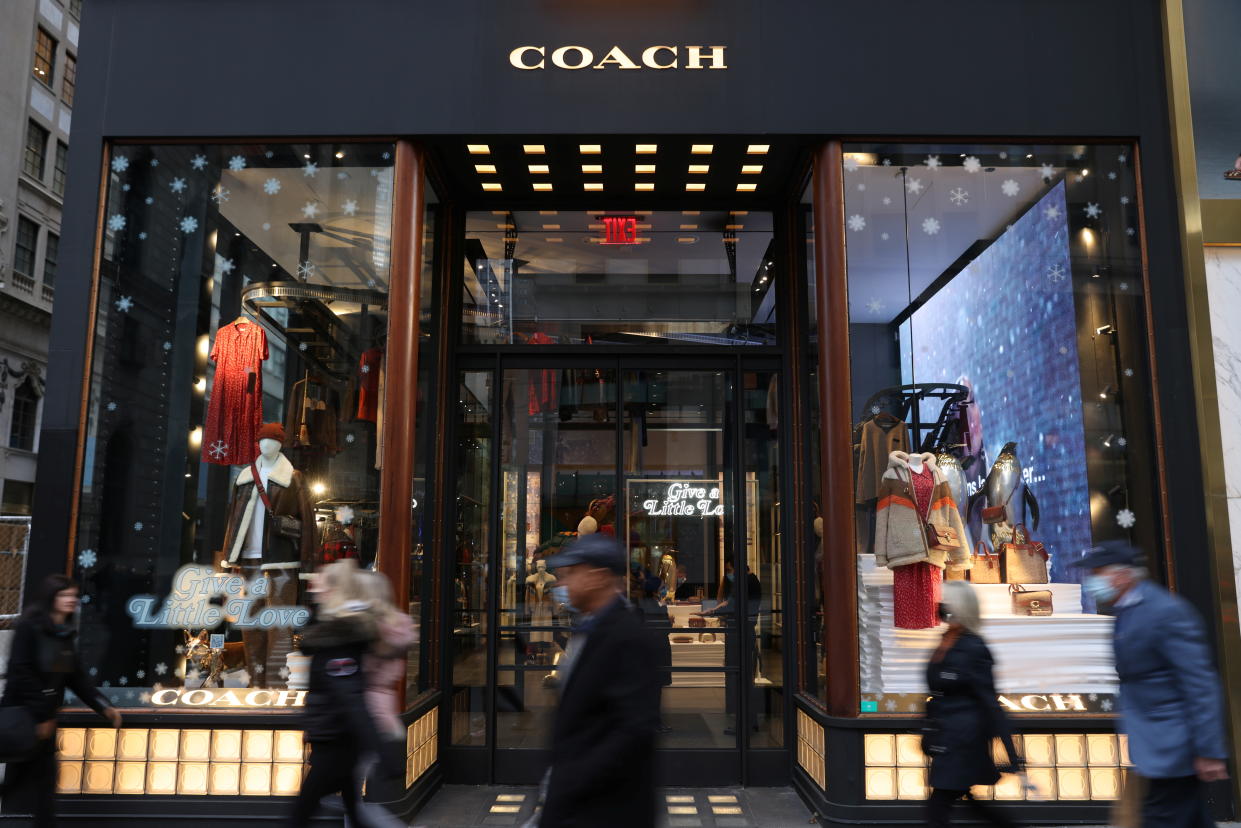 A view of a Coach store, a brand owned by Tapestry, Inc., in Manhattan, New York, U.S., November 15, 2021. REUTERS/Andrew Kelly
