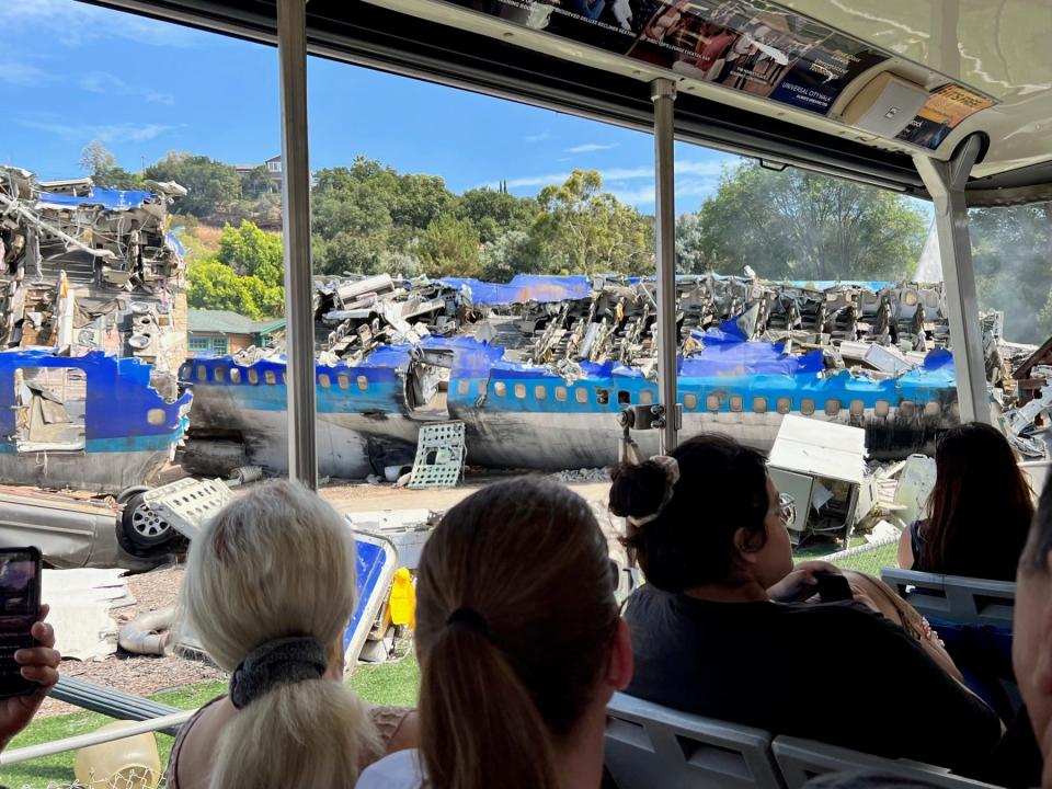 Guests can see a ravaged plane from "War of the Worlds" on Universal Studios Hollywood's World-Famous Studio Tour.