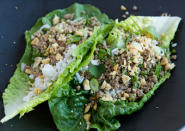 <div class="caption-credit"> Photo by: Photo by Kimberley Hasselbrink</div><b>Thai-Style Lettuce Wraps</b> <br> <br> Cook ground beef in a pot of boiling water, breaking it up with a wooden spoon. Drain, then season with lime juice and fish sauce. Toss with finely chopped jalapeno or bird's eye chiles, thinly sliced scallions and chopped mint and cilantro. Assemble the wraps using lettuce leaves, jasmine rice, lime wedges, chopped toasted peanuts and fried garlic slivers.