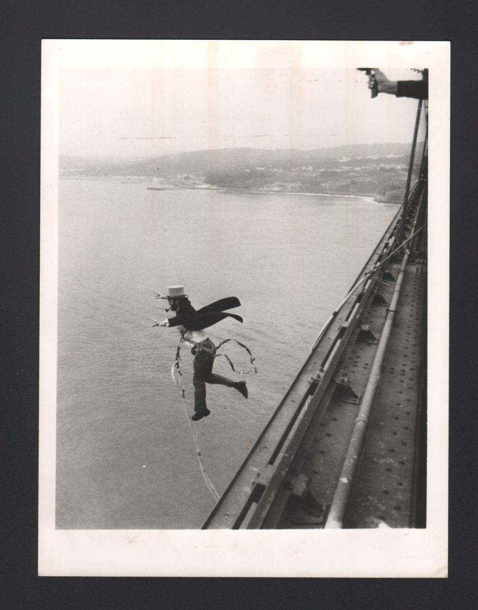 The group went on to bungee jump from the Golden Gate Bridge (Dafydd Jones)