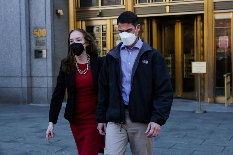 FILE PHOTO: Patrick Halligan exits the Manhattan federal courthouse in New York City