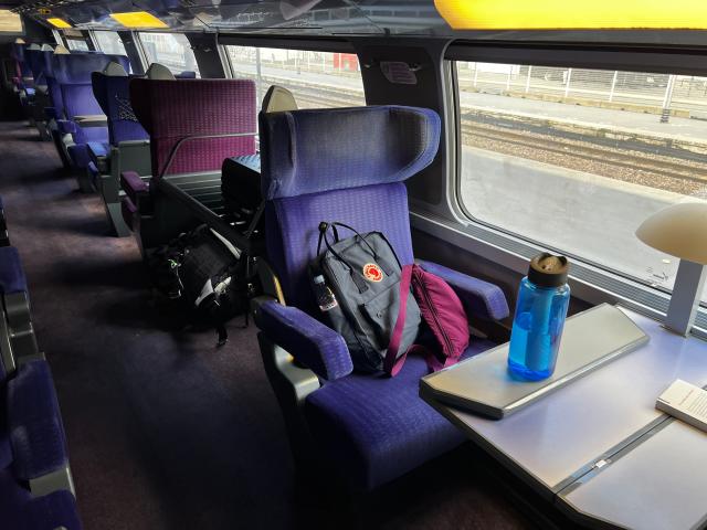 I booked a first class seat on a train from Paris to Barcelona for