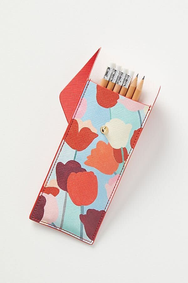 If you don't have room for a pencil cup, this pouch won't take up too much space. You won't ever be scrambling for a pen. <a href="https://fave.co/2xkuZ4c" target="_blank" rel="noopener noreferrer">Find it for $24 at Anthropologie</a>.&nbsp;