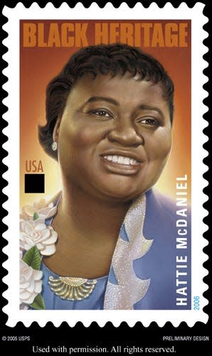 This stamp issued in 2006 honored Kansas-born Hattie McDaniel, the first African American to win an Academy Award.