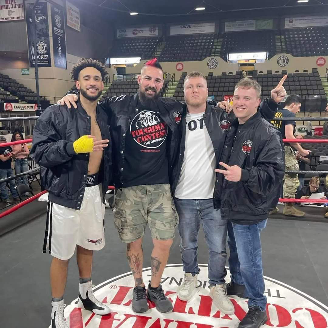 Jonathan Haught, second from left, and fighters from Ohio Valley  MMA. (Courtesy Jonathan Haught)