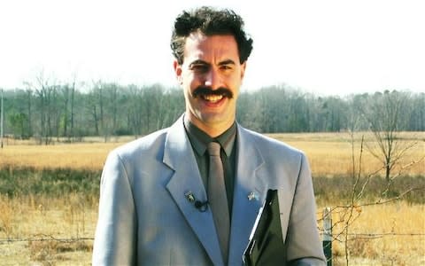 Baron Cohen in Borat - Credit: Rex