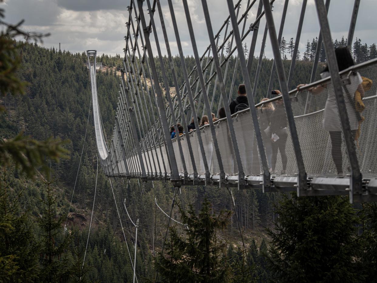 Sky Bridge 721 in the Czech Republic, the world's longest pedestrian suspension bridge