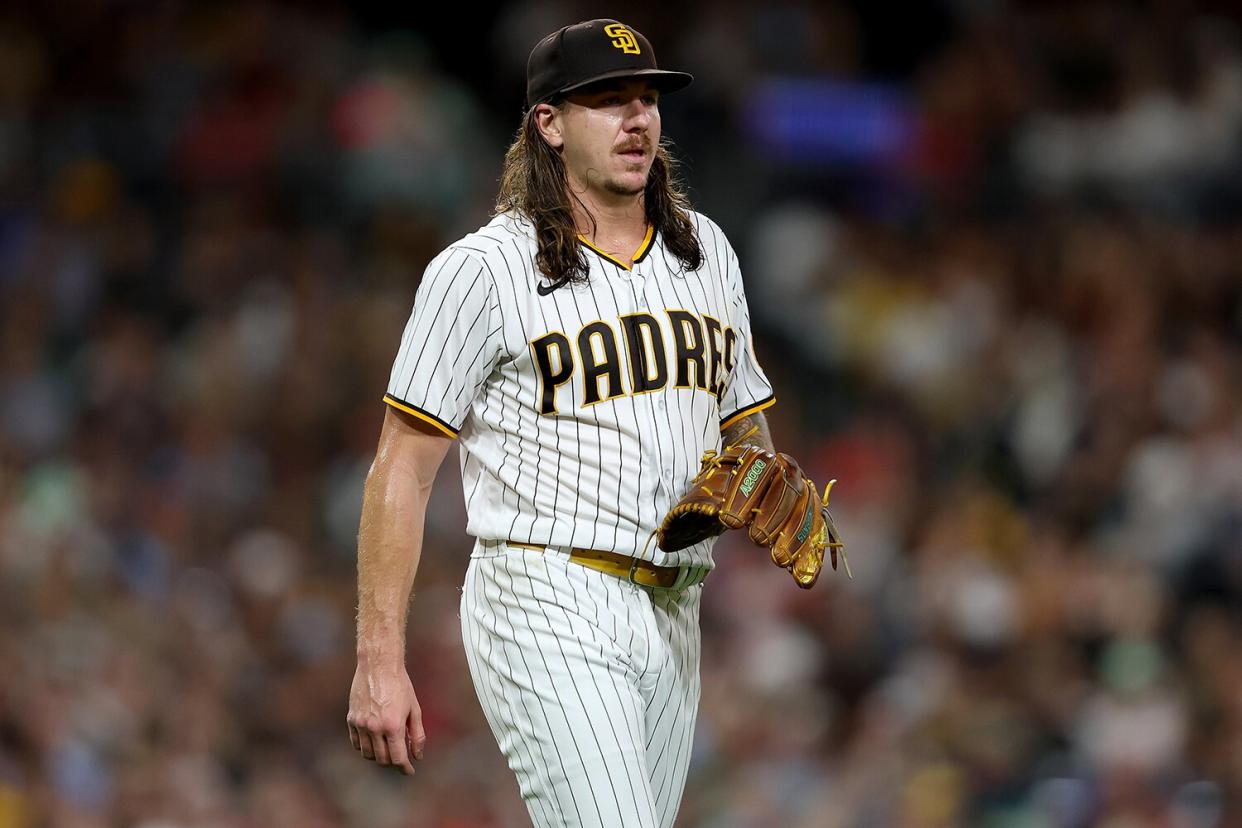 Mike Clevinger #52 of the San Diego Padres looks on during a game against the St. Louis Cardinals