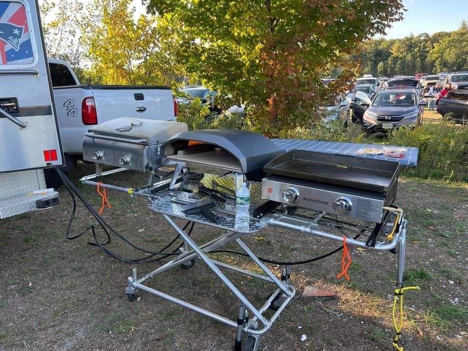 One New England football fan turned an ambulance into a perpetual tailgate party, having scaled down from a bus at the insistence of his wife.