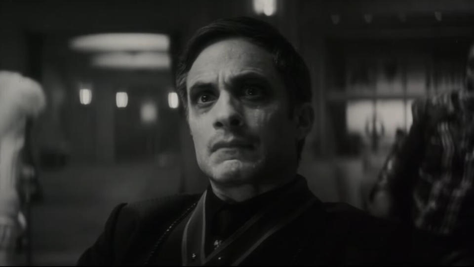 Gael García Bernal in black annd white from Werewolf by Night