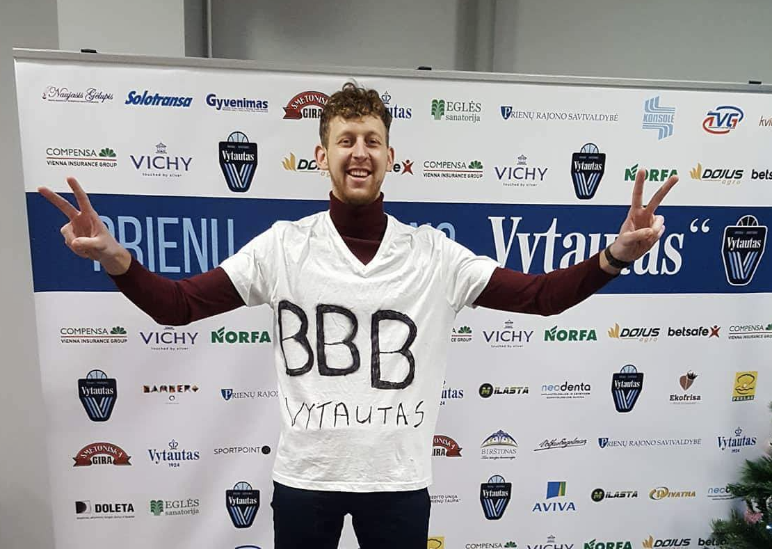 Some BC Vytautas fans donned homemade Big Baller Brand shirts for their game on Saturday. (Jaunius Mališauskas)