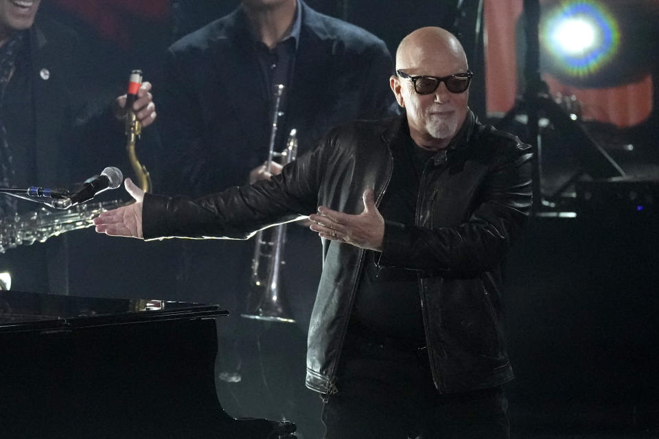 Billy Joel performs "You May Be Right" during the 66th annual Grammy Awards on Sunday, Feb. 4, 2024, in Los Angeles. (AP Photo/Chris Pizzello)