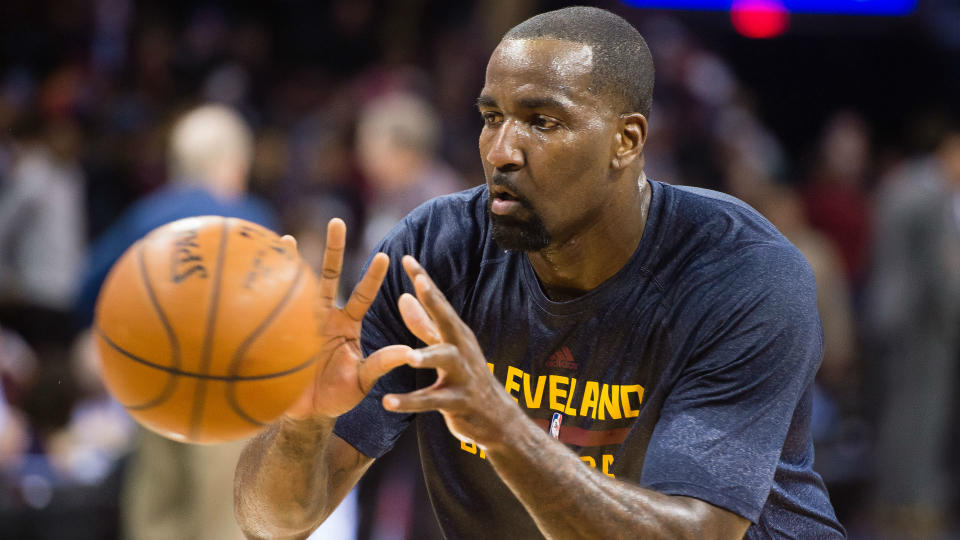 Kendrick Perkins backed up his tough talk from the bench with Stephen Curry with more words for the Warriors, who “might want to pick another battle.” (Getty)