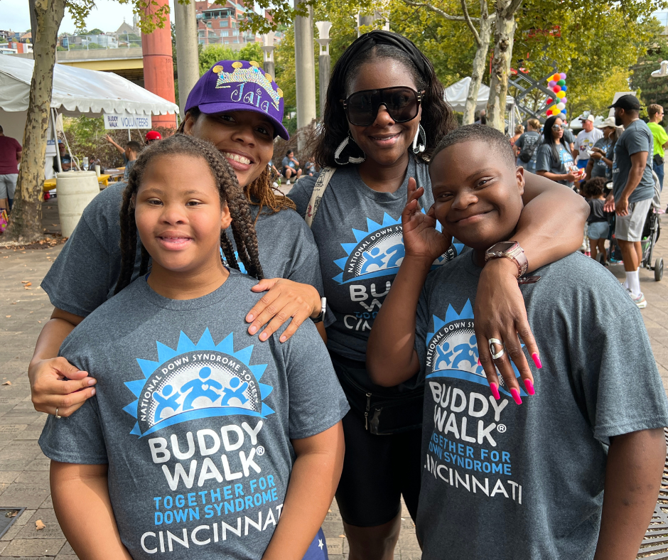 The Buddy Walk takes place Saturday at Sawyer Point Park. Pictured: Jaia and Leesha Thrower, Marlena Tarver and Devaughn Barner.