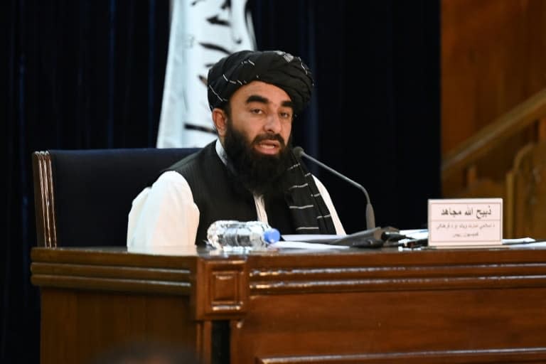 Le porte-parole des talibans Zabihullah Mujahid lors d'une conférence de presse, le 7 septembre 2021 à Kaboul  - Aamir QURESHI © 2019 AFP