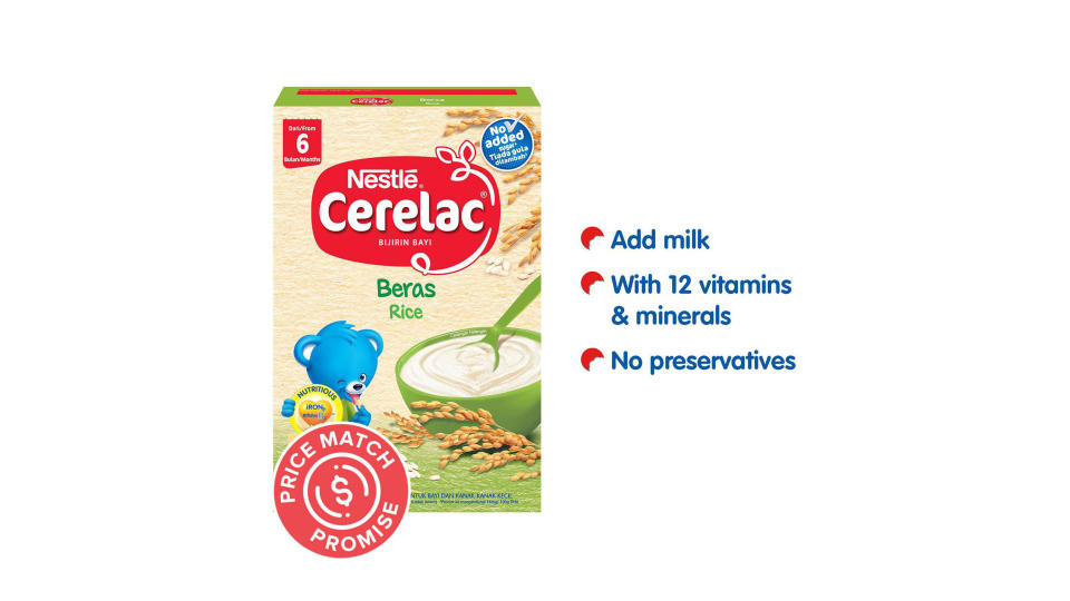 A box of NESTLE CERELAC Rice (No Added Sugar) 200G.