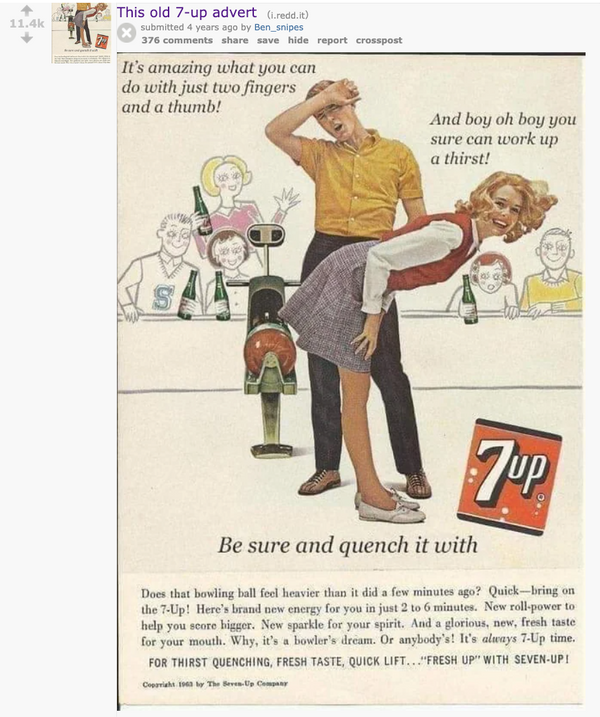 Fact Check: Is Suggestive 'Two Fingers and a Thumb' 7-Up Ad From 1960s Real?