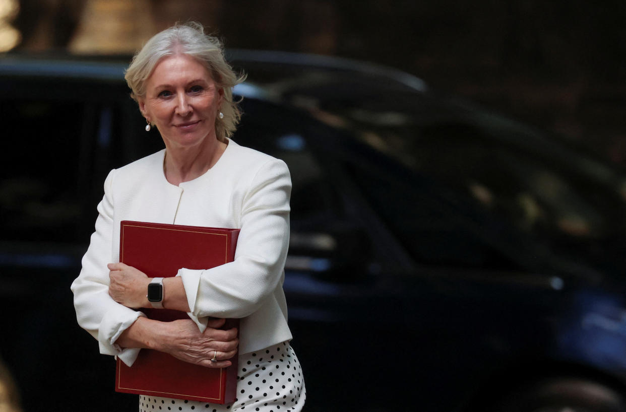 British Culture Secretary Nadine Dorries walks outside at Downing Street in London, Britain, July 7, 2022. REUTERS/Phil Noble