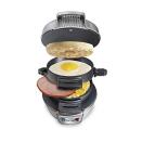 <p><strong>Hamilton Beach</strong></p><p>amazon.com</p><p><strong>$29.98</strong></p><p>Breakfast sandwiches are his go-to and this gadget makes 'em in minutes. All he has to do is layer the fillings — bread, egg, ham, cheese and so on — and press it flat. </p>