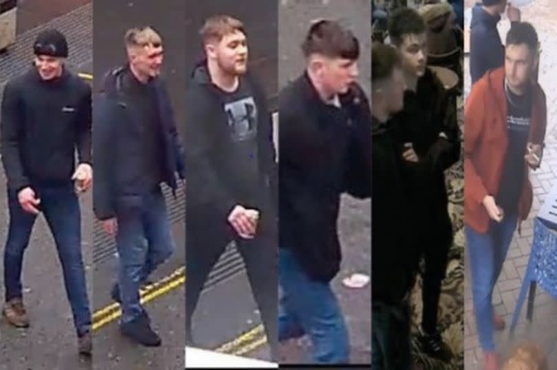 Police have released CCTV of eight men they wish to speak to in connection with the incident