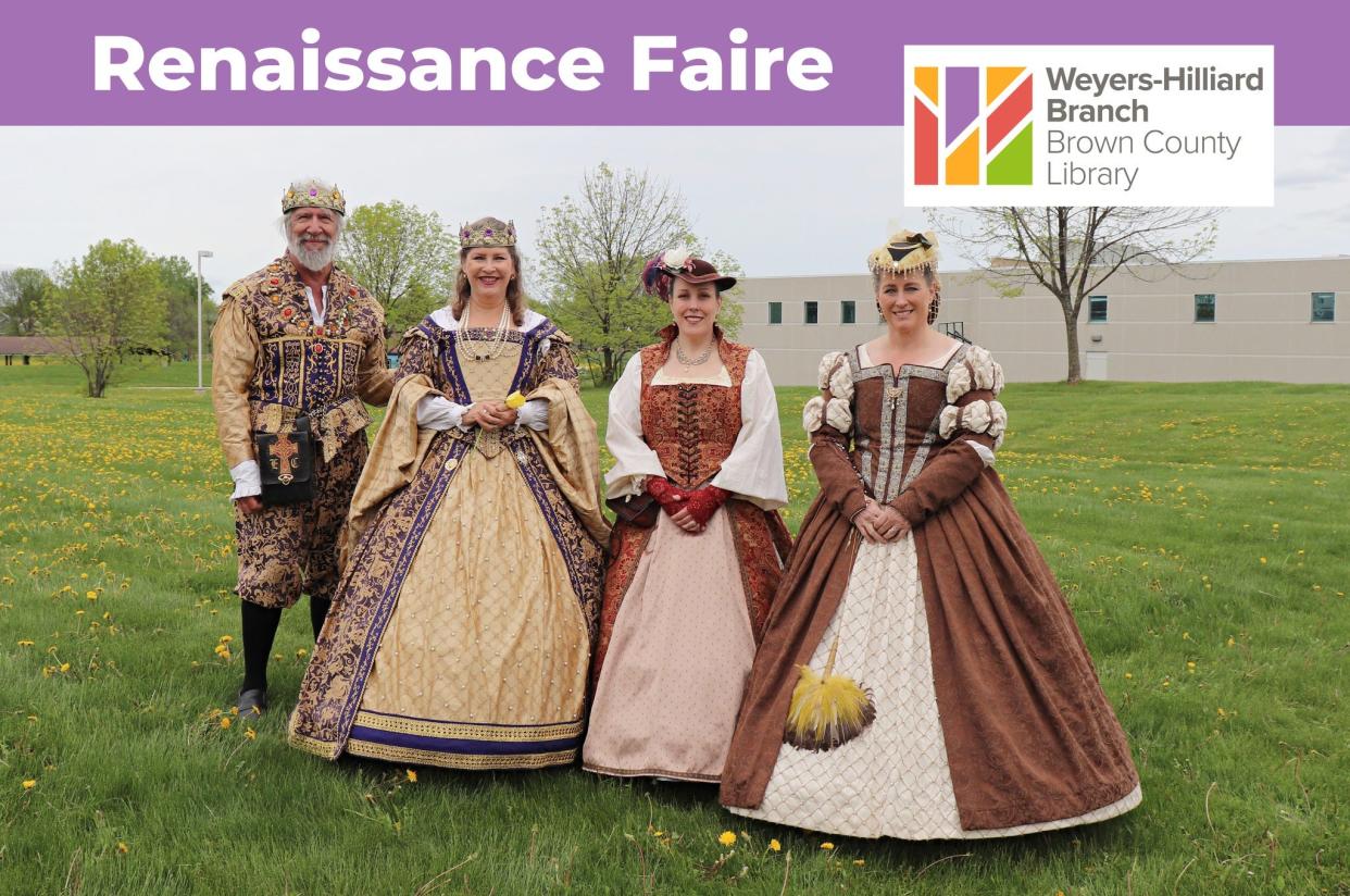 Renaissance Faire to Brown County Library in Howard this weekend.