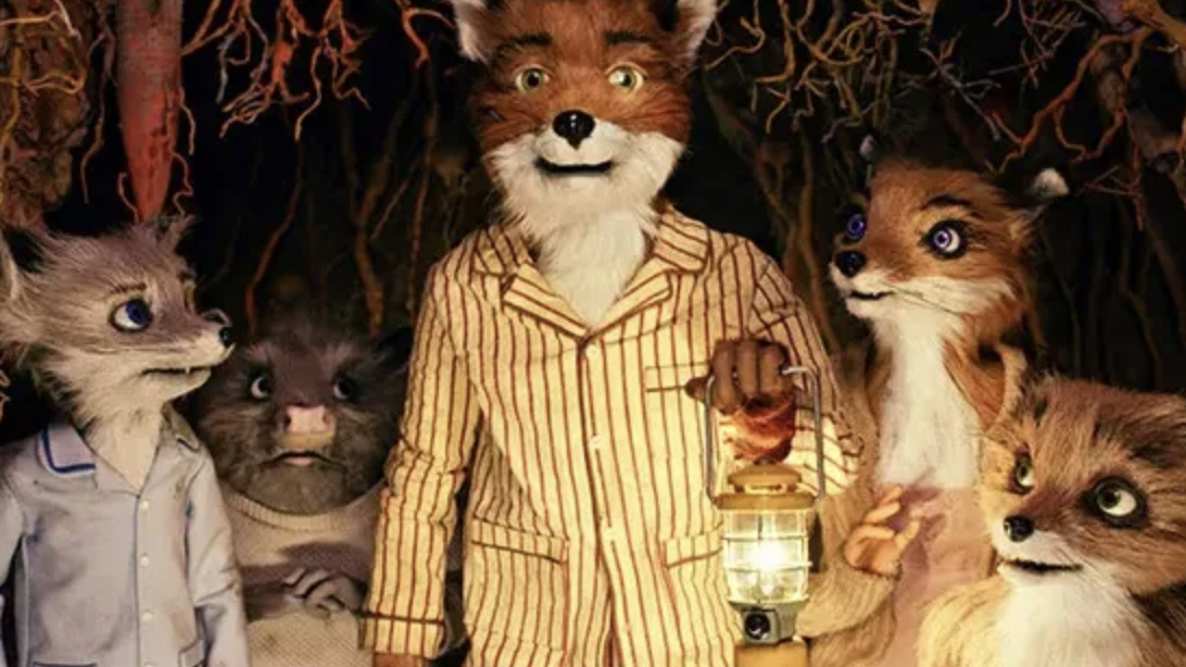  A still from Fantastic Mr Fox, one of the best Disney Plus movies, of Mr Fox and his family in their pyjamas. 