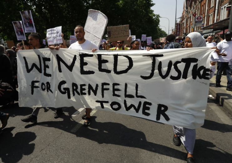 Campaigners have protested against Kensington council following the fire (Rex)