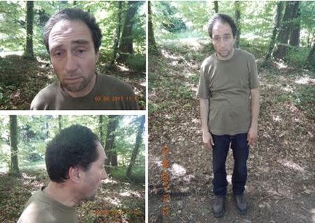 A combination of three undated pictures obtained from the Schaffhausen Police website shows a man linked they say to an attack in the Swiss town of Schaffhausen, Switzerland July 24, 2017. Courtesy Schaffhauser Polizei/Handout via REUTERS