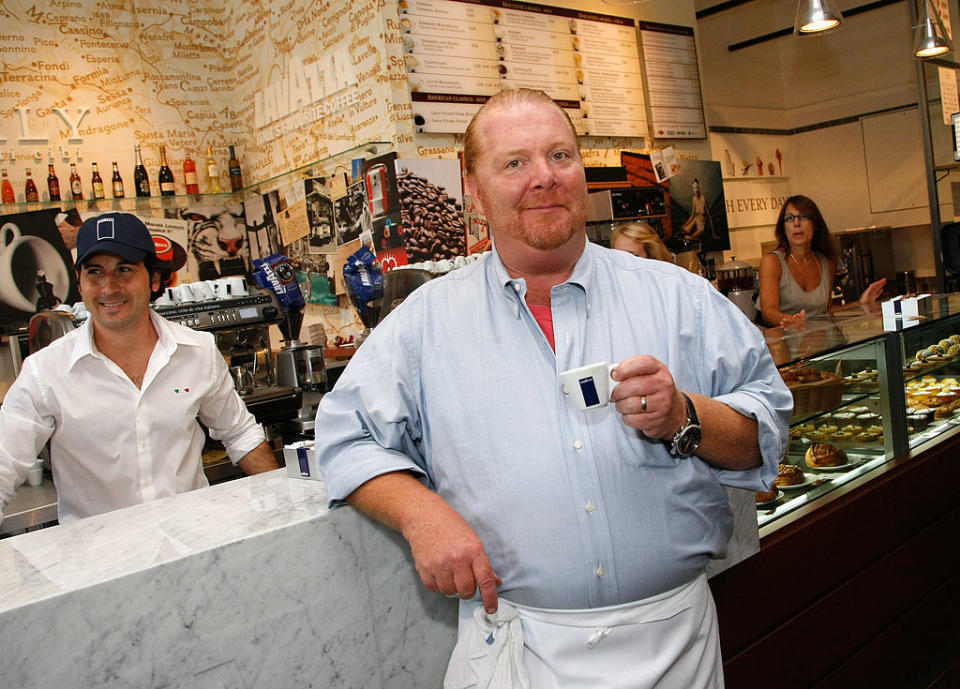 Mario Batali sips coffee at Eataly on Aug. 31, 2010, in New York City. (Photo: Jemal Countess/Getty Images)
