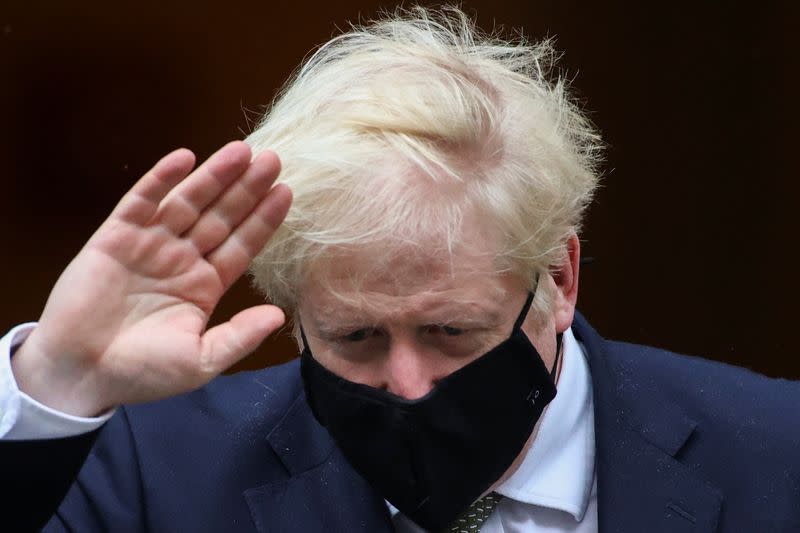 Britain's Prime Minister Boris Johnson leaves Downing Street, in London