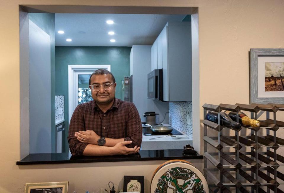 “On paper, we’re rich,” Tanjim Hossain said. “Hundreds of thousands on equity. It’s nice when you think about the long-term and wanting to retire in 30 years.”​ Above: Miami, FL- March 22, 2023 - Tanjim Hossain in his house in North Miami.