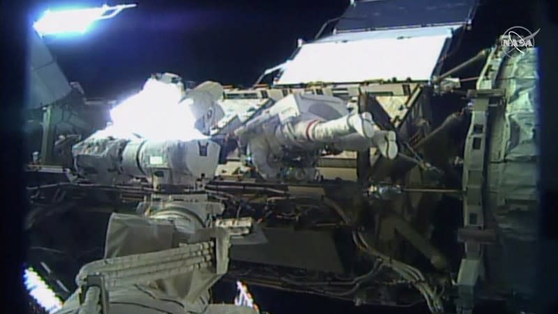 U.S. astronauts Koch and Meir attempt the first all-female spacewalk outside the ISS