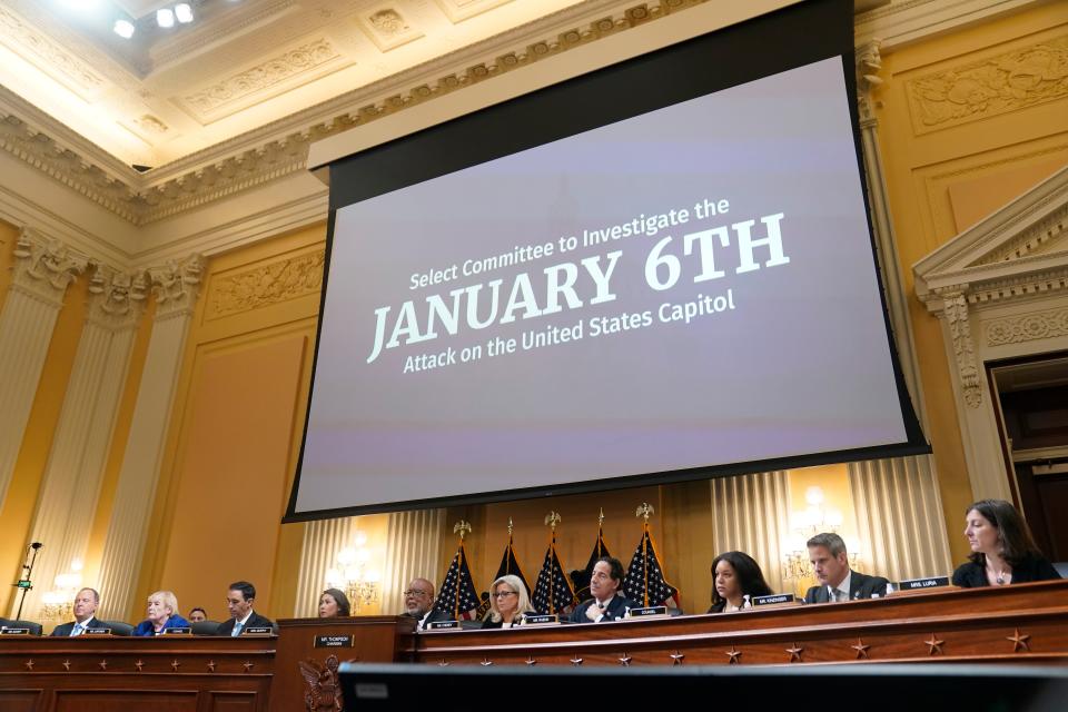 Rep. Bennie Thompson (D-Miss.), center, opens a public hearing before the House committee to investigate the January 6 attack on the U.S. Capitol on July 12, 2022 in Washington DC.