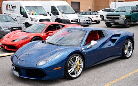 One of five Ferraris seized by police in an illegal gaming investigation named Project Sindacato is pictured in Vaughan