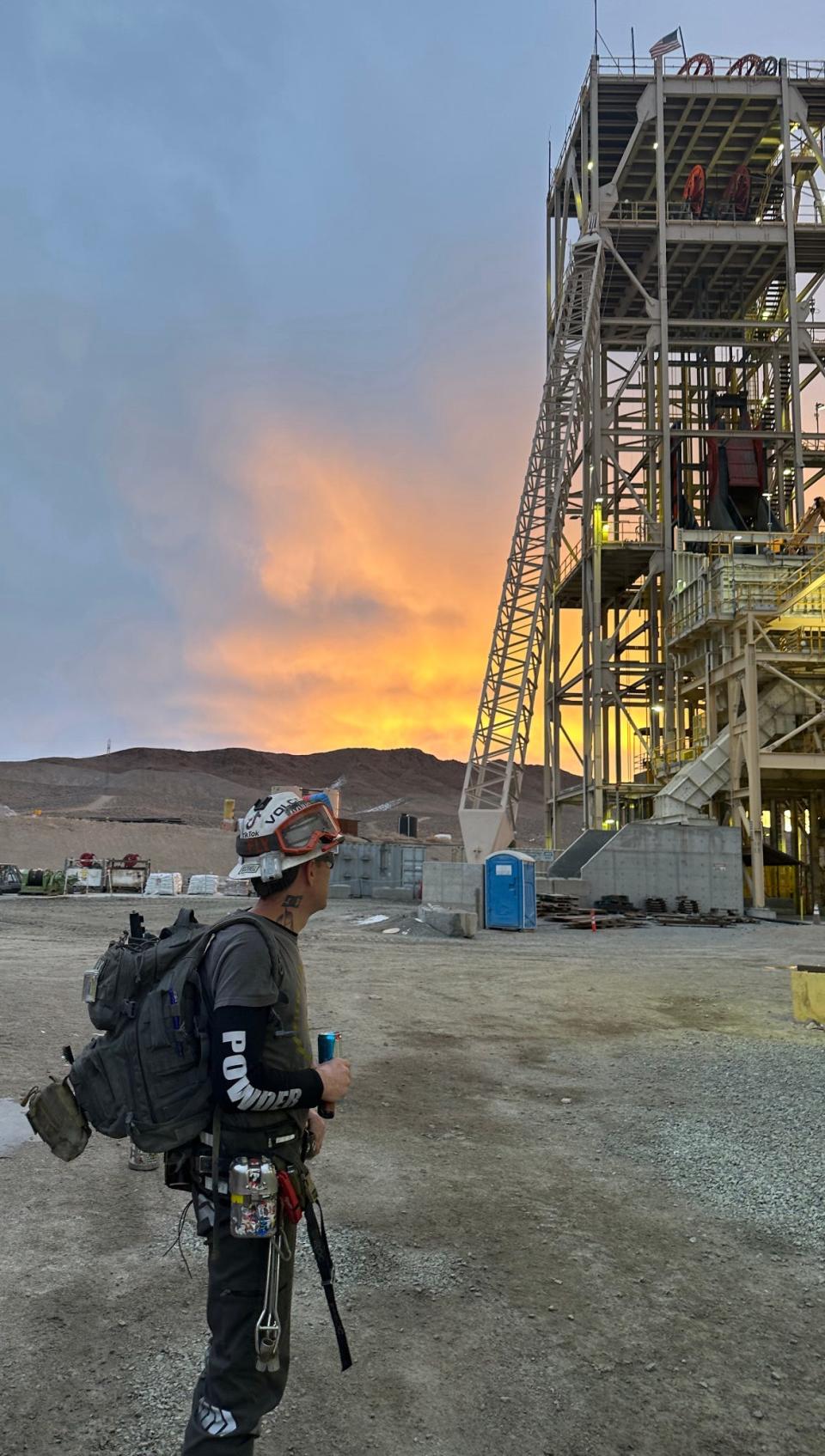 cory rockwelll looking at morning sunrise