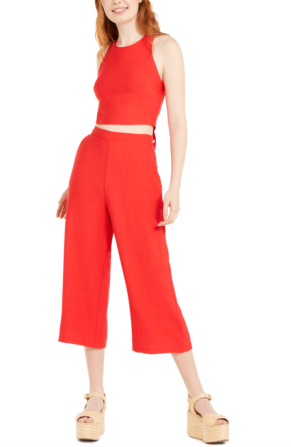 Description: JUNIORS' 2 PIECE BOW-BACK CROP TOP AND PANTS, Price: $24.84, Availability: Macy's stores and macys.com