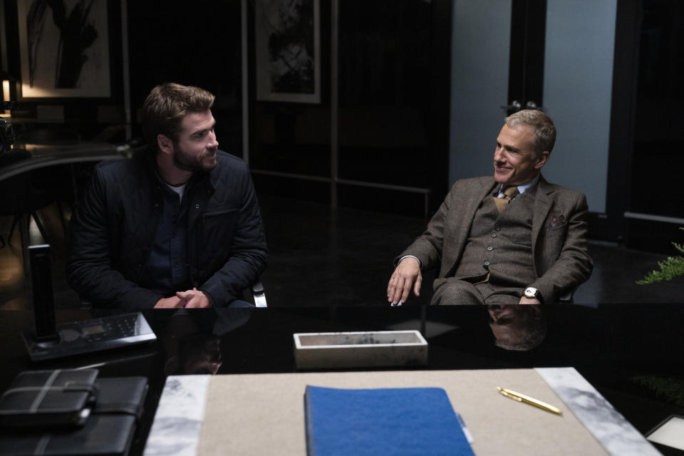 Liam Hemsworth and Christoph Waltz in 'Most Dangerous Game'