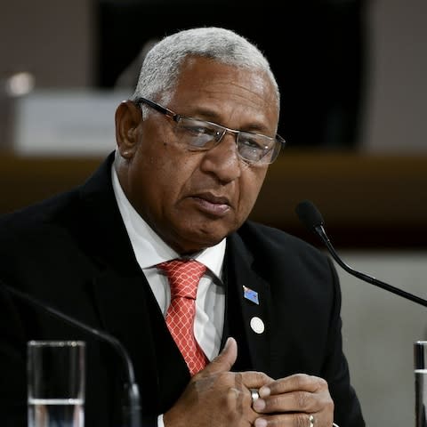 Bainimarama has long spoken out about climate change - Credit:  AFP/PHILIPPE LOPEZ